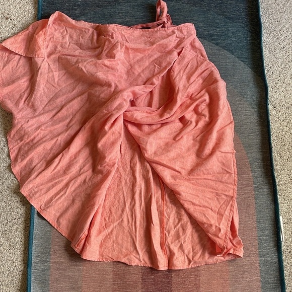 Carve Designs True Wrap Coral Linen Women's Skirt - Picture 10 of 16